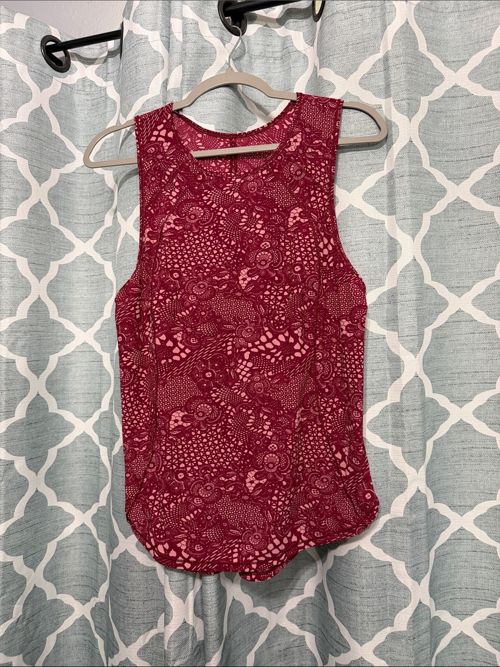 lululemon athletica Floral Lace-Print Tank — Burgundy & Pink Sculpt Tank